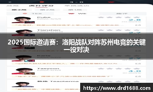 2025国际邀请赛：洛阳战队对阵苏州电竞的关键一役对决